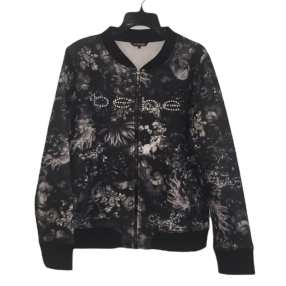 bebe Neoprene Scuba Floral Sport Jacket L